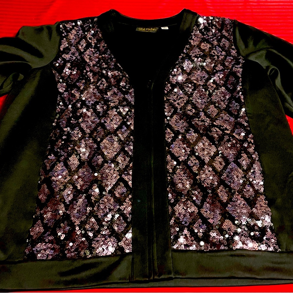 Pre-Owned Black Bob Mackie Wearable Art Sequined Jacket